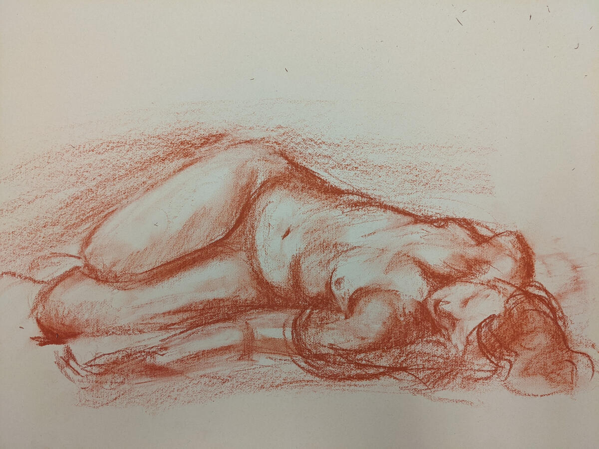 Figure Study, conte crayon, 2022
